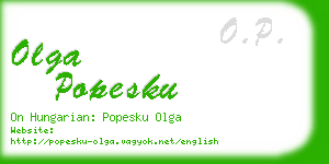 olga popesku business card